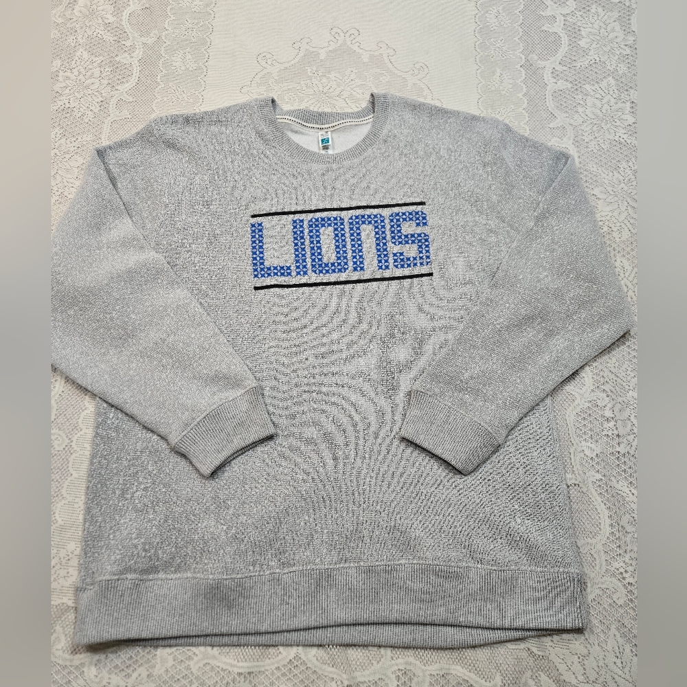 Lane Seven Grey Sweatshirt Size 2XL Long Sleeve Crew Neck Pullover Lions Logo